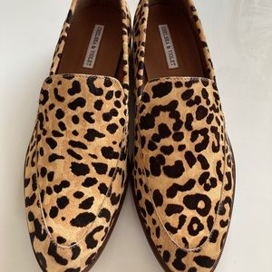 Chelsea & Violet Leopard Cow Hair Loafer Size 9